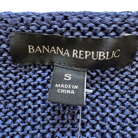 Banana Republic Sweater Womens Size S Roll Neck Blue Metallic Pullover Jumper - Picture 6 of 14